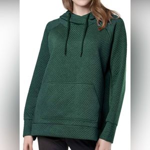 NWT GreenTea Women’s Quilted Hooded Pullover Forest Green Size Medium